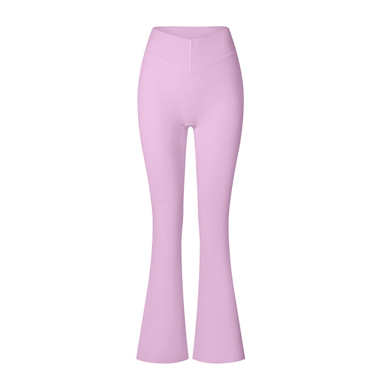 Brushed Flared V-waist Sports Tight Trousers Elegancia Fit