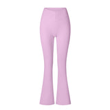 Brushed Flared V-waist Sports Tight Trousers Elegancia Fit