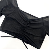 Bikini Four-piece Suit Black Mesh Swimwear Women Elegancia Fit