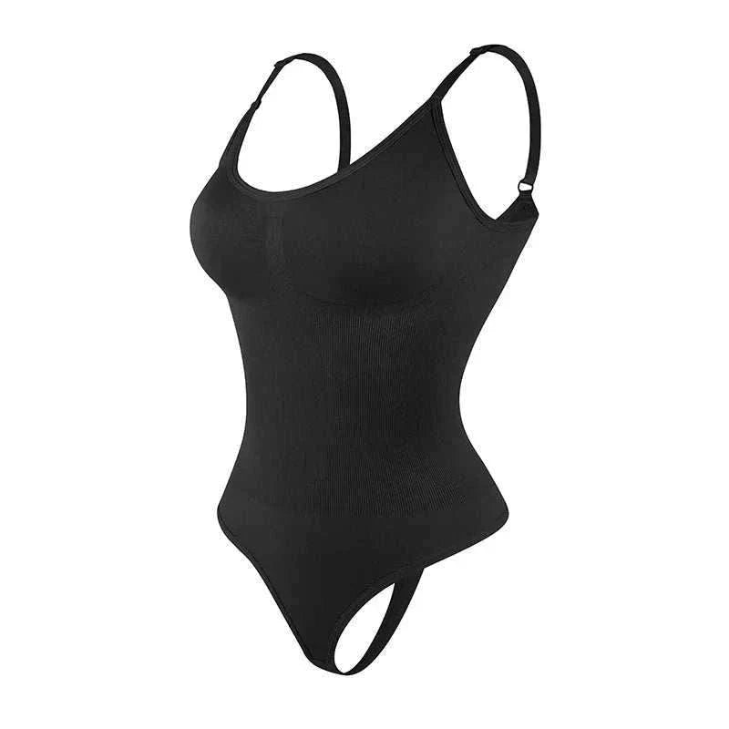 Women wearing smoothing shapewear bodysuit, seamless and form-fitting design