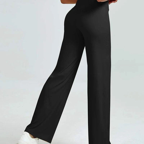 High Waisted Straight Leg Yoga Pants for Women, Naked Feeling Butt Lifting Loose Fit Workout Trousers, Slimming Gym Pants