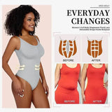 Women's smoothing shapewear bodysuit in beige for body contouring