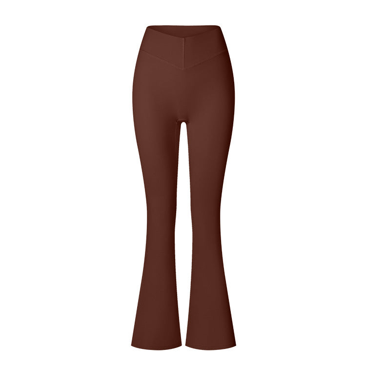 Brushed Flared V-waist Sports Tight Trousers Elegancia Fit