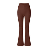Brushed Flared V-waist Sports Tight Trousers Elegancia Fit