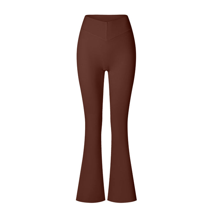 Brushed Flared V-waist Sports Tight Trousers Elegancia Fit