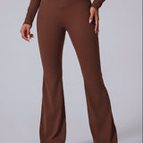 Brushed Flared V-waist Sports Tight Trousers Elegancia Fit