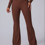 Brushed Flared V-waist Sports Tight Trousers Elegancia Fit
