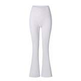 Brushed Flared V-waist Sports Tight Trousers Elegancia Fit