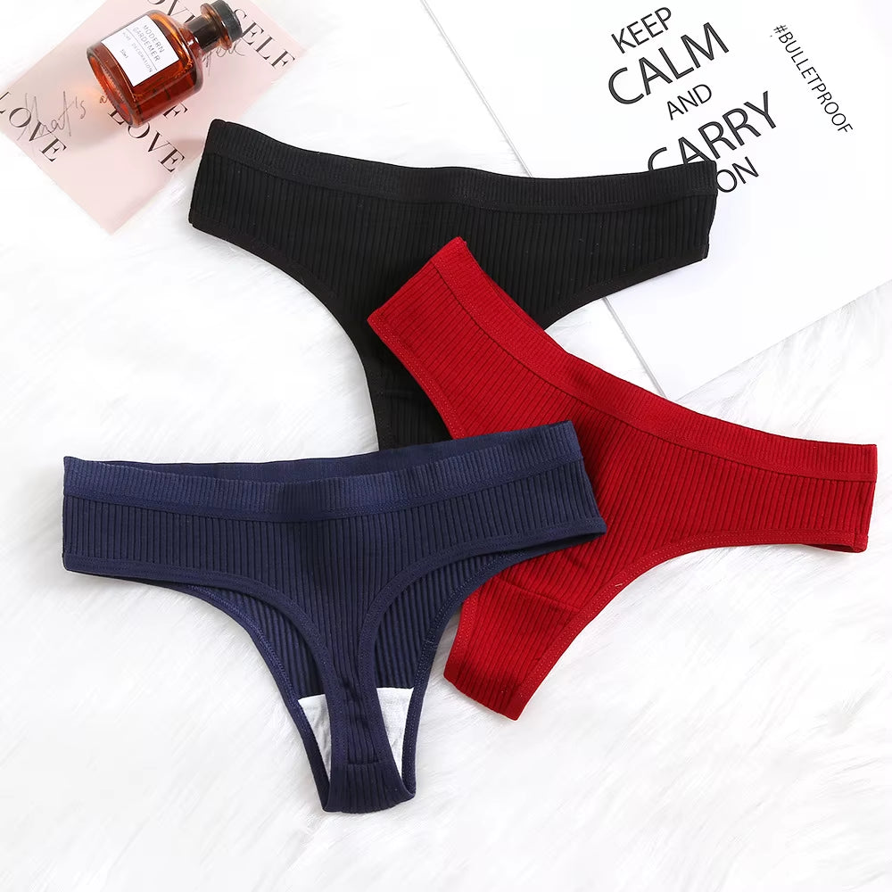 4Pcs Women'S Panties Fashion Striped Thongs Soft Cotton Underwear Ladies Sexy Lingeries Sports Breathable G-Strings Cozy T-Back