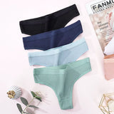 4Pcs Women'S Panties Fashion Striped Thongs Soft Cotton Underwear Ladies Sexy Lingeries Sports Breathable G-Strings Cozy T-Back