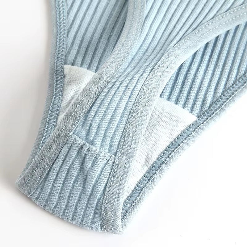 4Pcs Women'S Panties Fashion Striped Thongs Soft Cotton Underwear Ladies Sexy Lingeries Sports Breathable G-Strings Cozy T-Back
